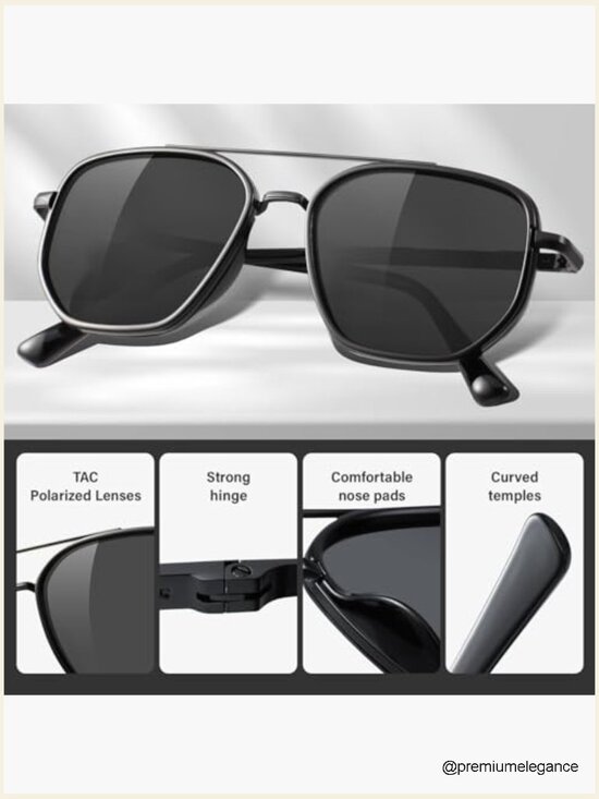 Polarized Aviator Sunglasses UV Protection Vintage Unisex Metal Frame main image 7